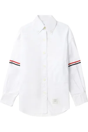 Thom Browne RWB stripe-trim cotton shirt