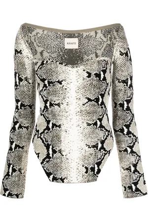 Khaite Maddy snake-print top
