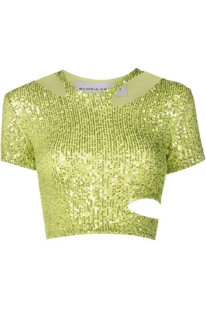 Gloria Coelho Sequin-embellished cropped top