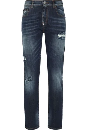 Philipp Plein Distressed-effect denim trousers