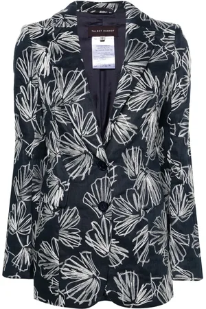 TALBOT RUNHOF Floral-embroidered linen blazer