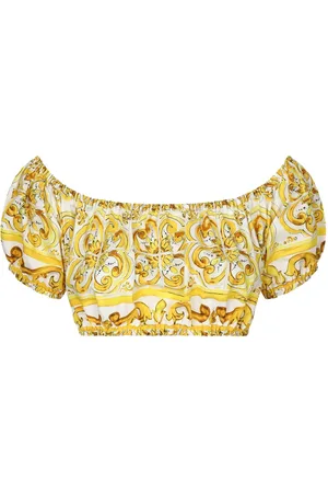 Dolce & Gabbana Majolica-print crop top