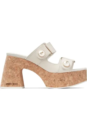 Jimmy Choo Fayence 95mm leather platform mules