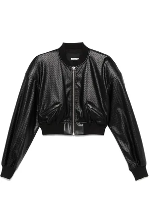 ROTATE Braided cropped bomber jacket