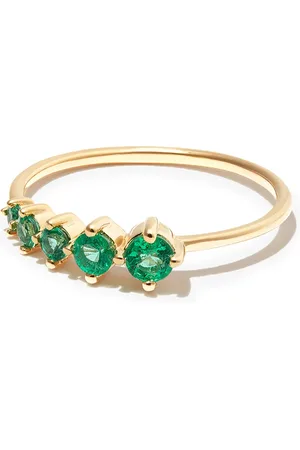 Adina Reyter 14kt yellow graduated emerald ring