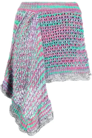 The Attico Woven asymmetric miniskirt