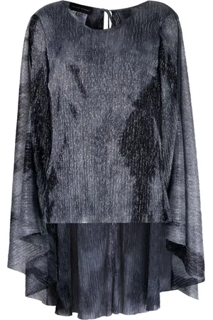 TALBOT RUNHOF Fine-ribbed lurex cape blouse