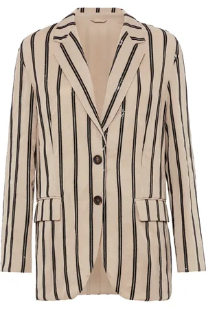 Brunello Cucinelli Sequinned striped blazer