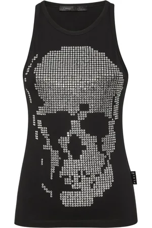 Philipp Plein Skull-embellished ribbed tank top