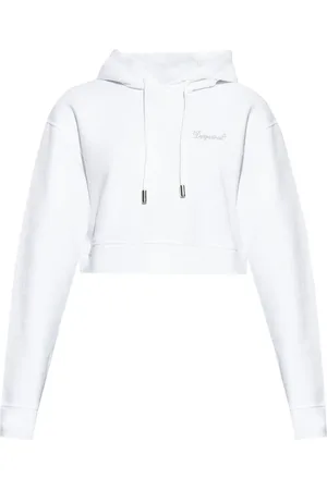 Dsquared2 Rhinestone-logo cropped hoodie