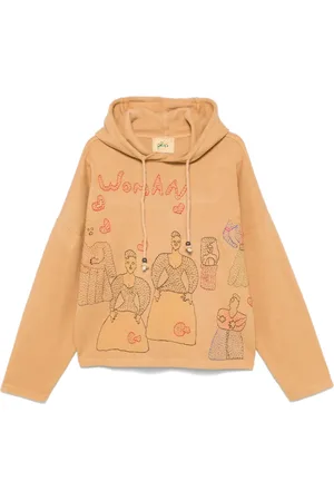 Glass Cypress Motif-embroidered hoodie