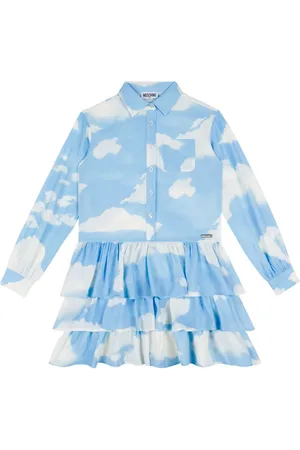 Moschino Ruffled cloud-print shirtdress