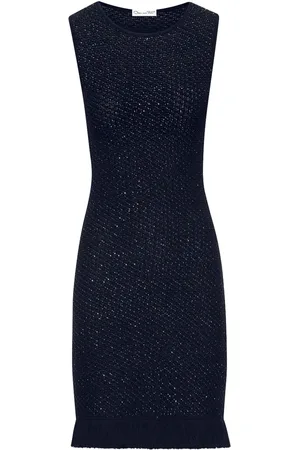 Oscar de la Renta Sequin-embellished sleeveless tweed dress