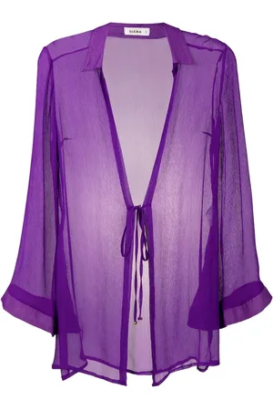 AMIR SLAMA Tie-front silk beach cover-up