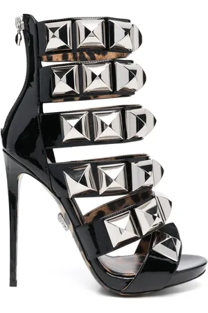 Philipp Plein Studded leopard-print sandals