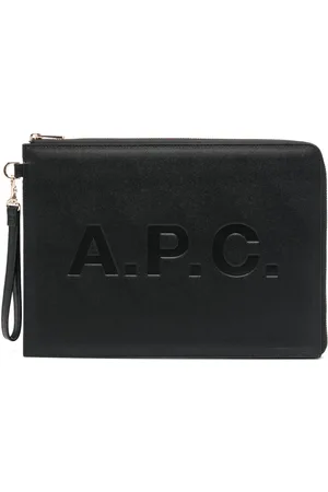 A.P.C. Logo-debossed leather clutch bag