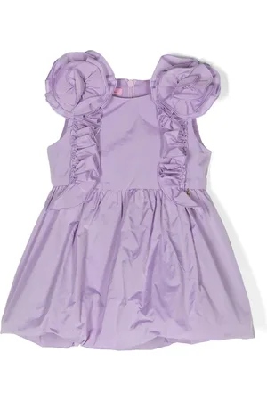 MISS BLUMARINE Floral-appliqu?? puffball dress