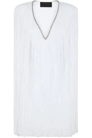 Philipp Plein Fringed v-neck mini dress