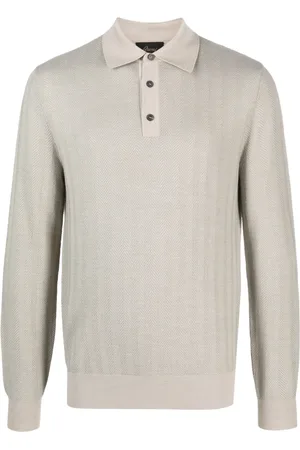 BRIONI Long-sleeve wool polo shirt