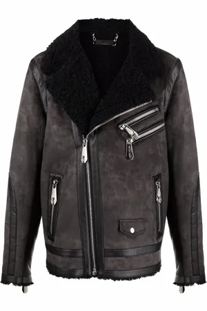 Philipp Plein Iconic Plein suede biker jacket