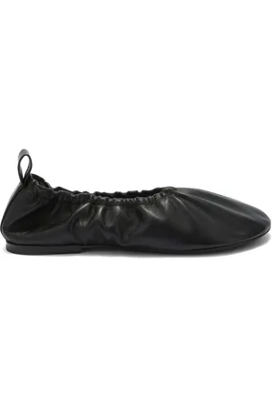 Jil Sander Gathered-detail leather ballerina shoes