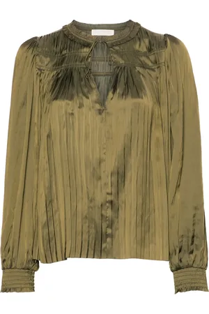 ULLA JOHNSON Leah pliss?? satin blouse