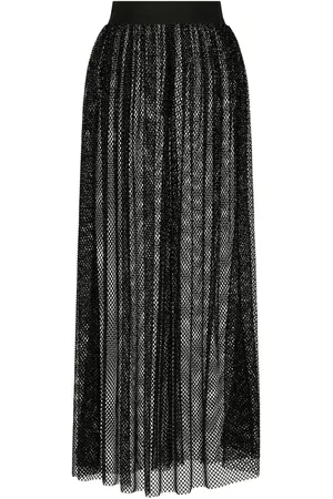 Dolce & Gabbana Rhinestone-embellished mesh maxi skirt