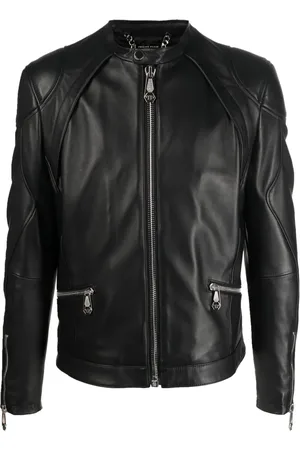 Philipp Plein Zip-through biker jacket