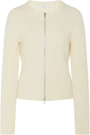 ROSETTA GETTY Zip-up ribbed knit cardigan
