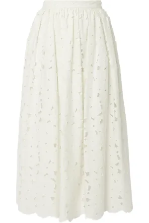 Erdem Gathered midi skirt