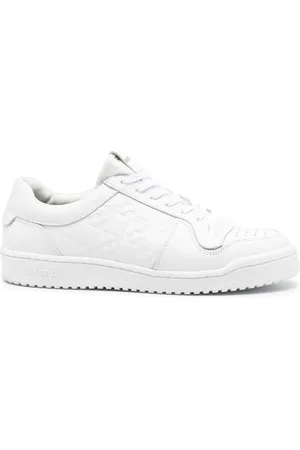 Sandro Embossed cross leather sneakers