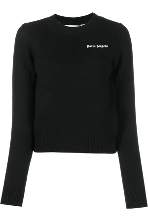 Palm Angels Logo-embroidered ribbed-knit jumper