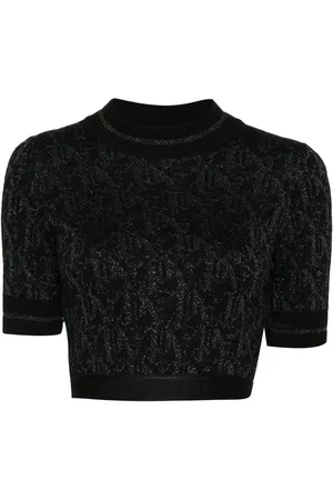 Palm Angels Monogram-jacquard knitted top