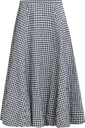 Marni Check-print midi skirt