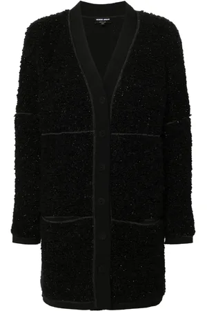 Giorgio Armani Long boucl?? cardi-coat