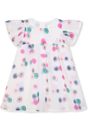 Chloé Graphic-print ruffled dress
