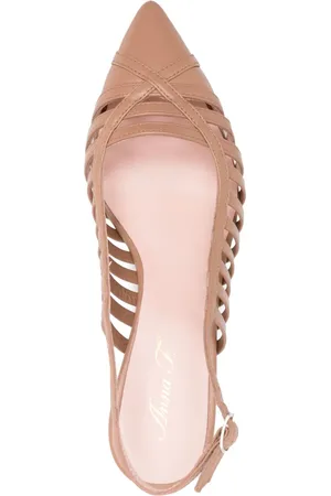ANNA F. 58mm caged leather pumps