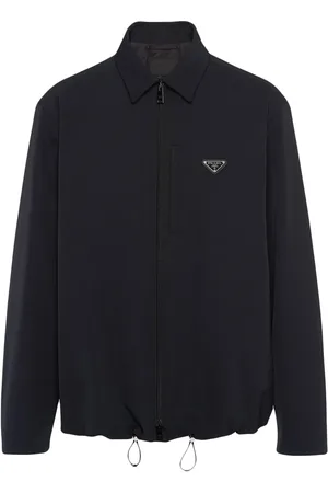 Prada Triangle-logo zip-up shirt