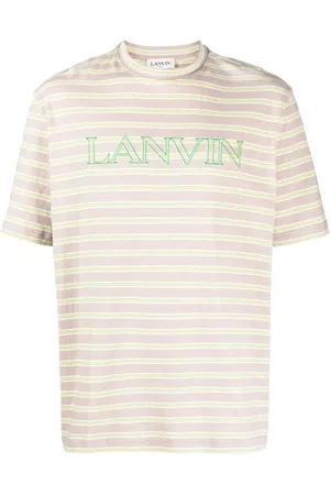 Lanvin Striped logo-embroidered T-shirt
