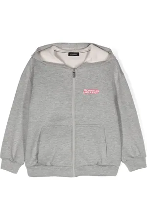 MONNALISA Logo-print zipped hoodie