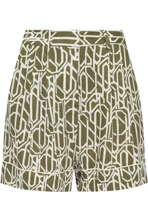 Diane von Furstenberg Abstract-pattern linen shorts