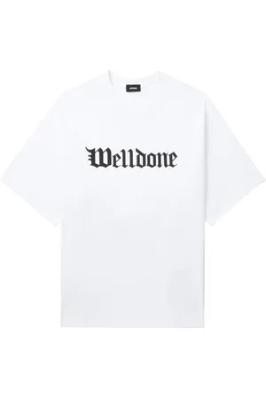 We11 Done Gothic logo-print cotton T-shirt