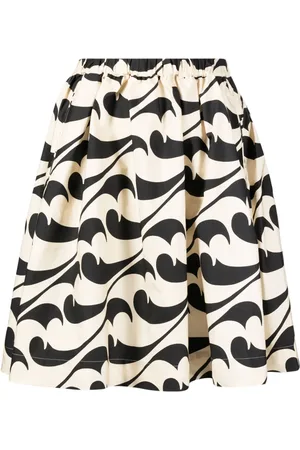 JNBY Abstract-pattern cotton midi skirt