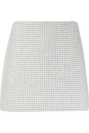 THEORY Checked wool miniskirt