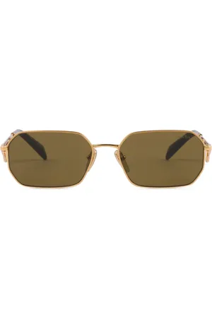 Prada Triangle-logo rectangle-frame sunglasses