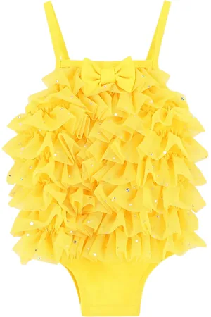 Angels Face Ruffle-detailing swimsuit