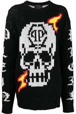 Philipp Plein Skull intarsia-knit jumper