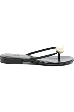 MAGDA BUTRYM Pearl-embellished leather sandals