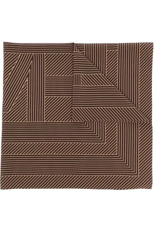 Totême Striped monogram-print scarf
