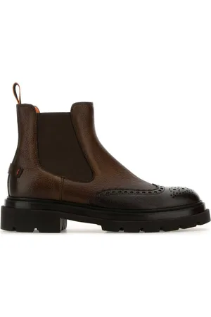 santoni Brogue Chelsea boots